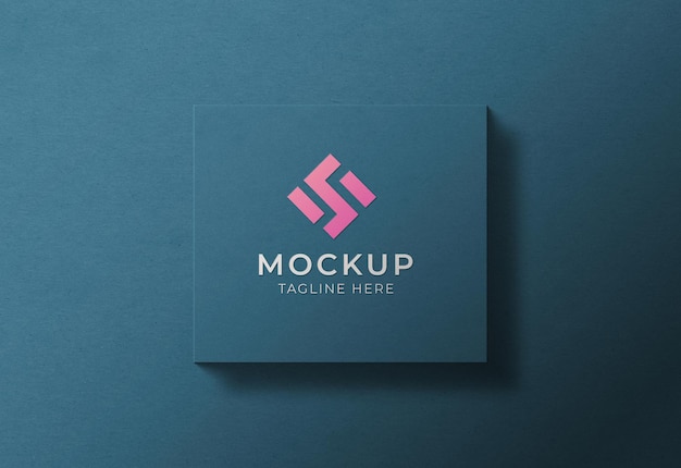 Minimal logo mockup on a paper with emboss effect