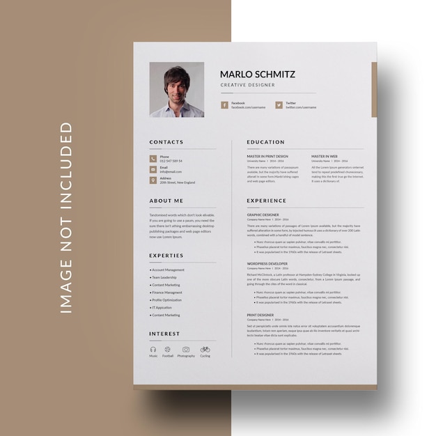 Minimal and minimal resume design template