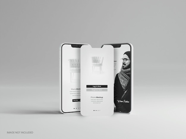 Mockup di interfaccia per telefono cellulare minimo