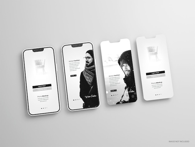 PSD mockup minimo del telefono cellulare e dello schermo del telefono