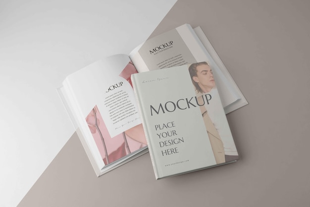 minimal mock-up book assortment