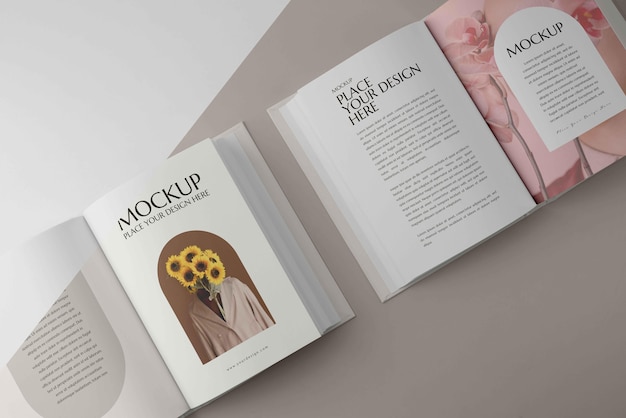 Minimal mock-up book assortment