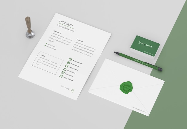 PSD minimal mock-up stationery arrangement