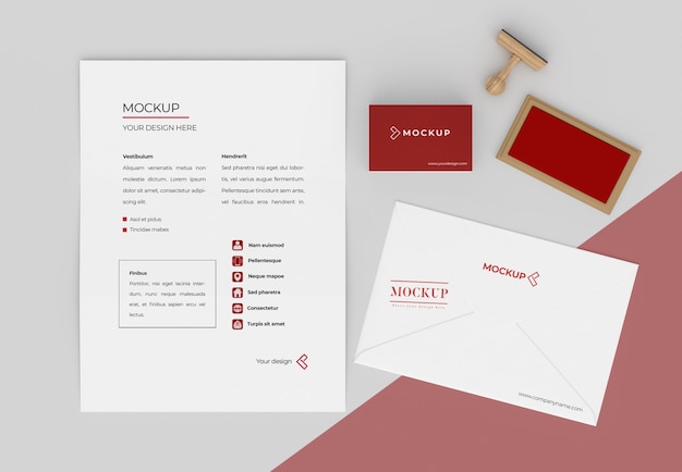 Minimal mock-up stationery assortment