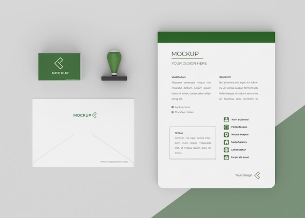 PSD minimal mock-up stationery composition