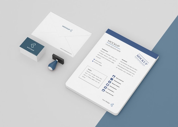 Minimal mock-up stationery composition