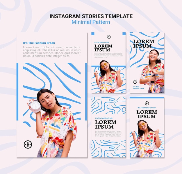 PSD minimal pattern instagram stories