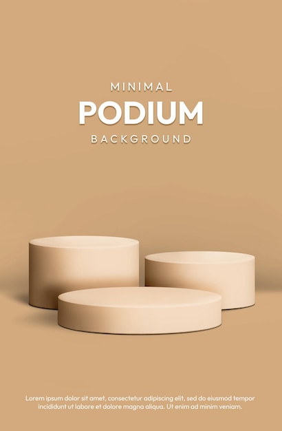 Minimal Podium Topaz Orange 3D Realistic Background Podium Product Display Phone Screen