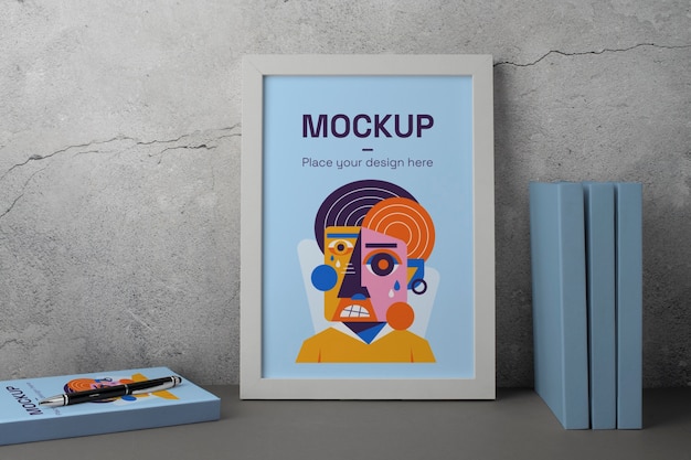 PSD mockup decorativo poster minimo