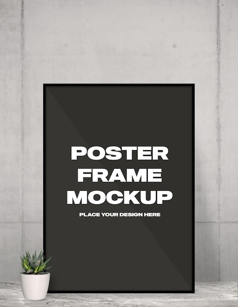 PSD minimal poster display template frame mockup psd format