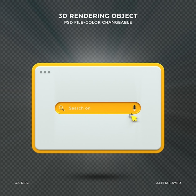 minimal realistic blank 3d search bar on pink background web search concept 3d rendering