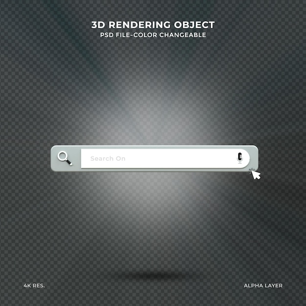 minimal realistic blank 3d search bar on pink background web search concept 3d rendering