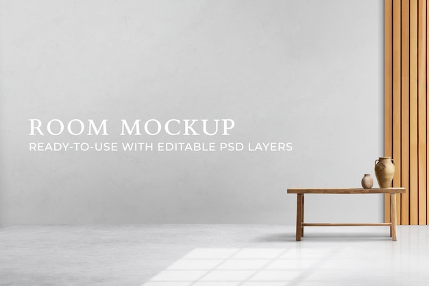 minimal room interior mockup psd