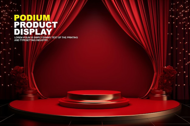 PSD 製品展示のための最低限のラウンドポディウム ステージの展示モッケージ ショー製品のプレゼンテーション