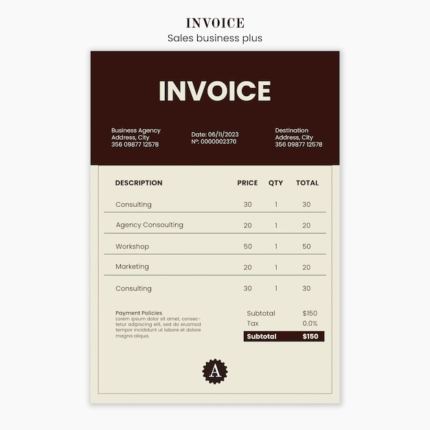 PSD minimal sales discount invoice template