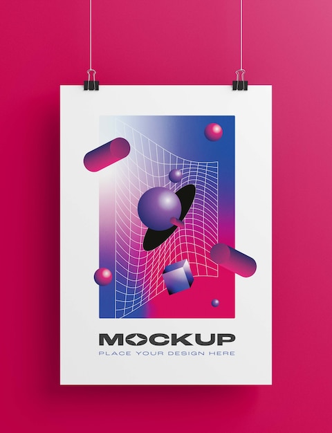 Mockup di poster di scena minima