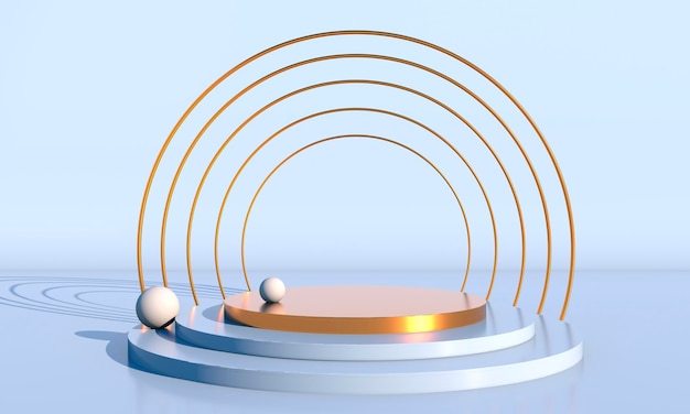 minimal scene with geometrical forms 3d rendering