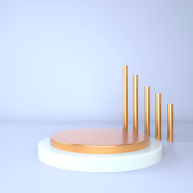 Minimal scene with geometrical podium rendering