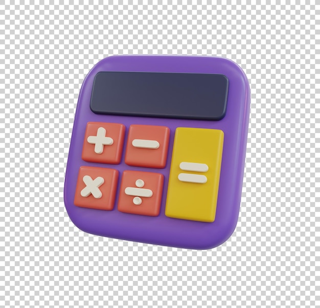 Minimal school icon concept calculator isolated 3d render illustration