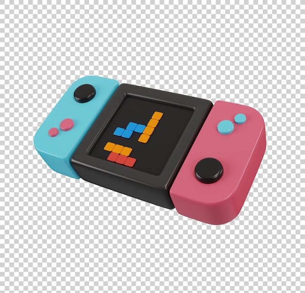 PSD concetto di icona della scuola minima controller per videogiochi portatile nintendo switch isolato 3d render illust