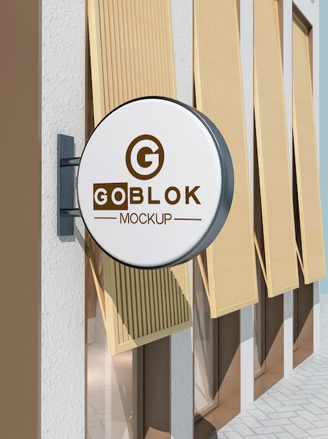 minimal shop signboard mockup