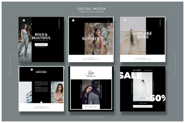 Minimal social media post templates