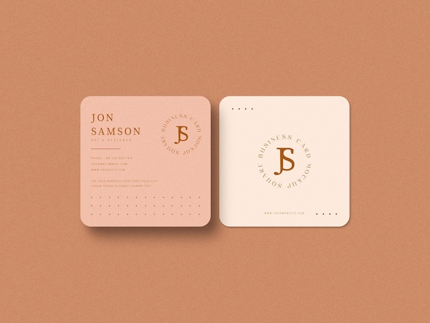 PSD minimal square business card mockup