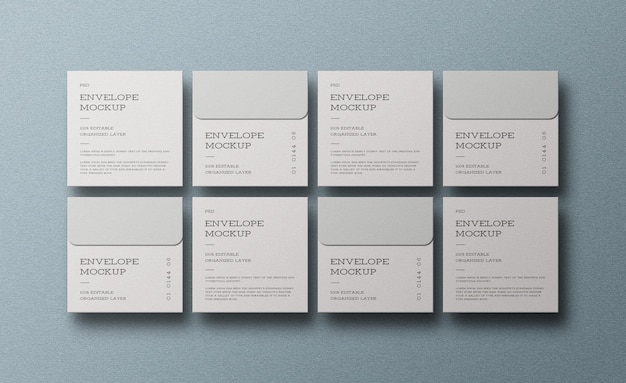 PSD minimal square envelope mockup