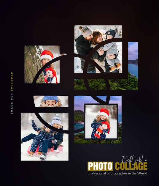 Minimal Square Grid Photo Collage Template