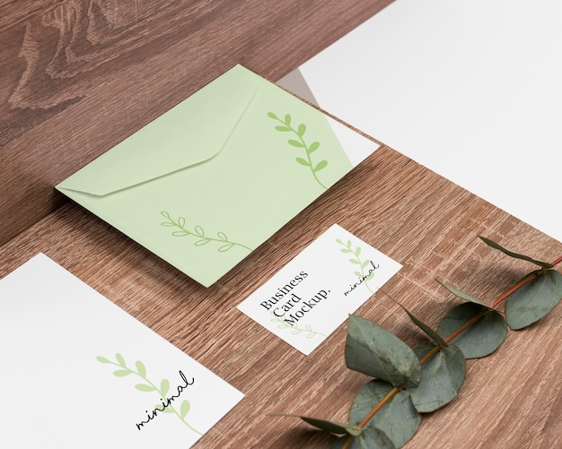 Minimal stationery arrangement high angle