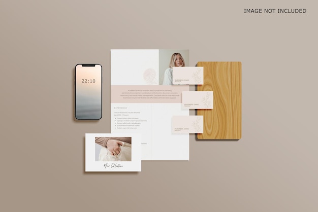 Minimal stationery branding mockup