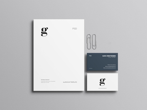 PSD minimal stationery mockup