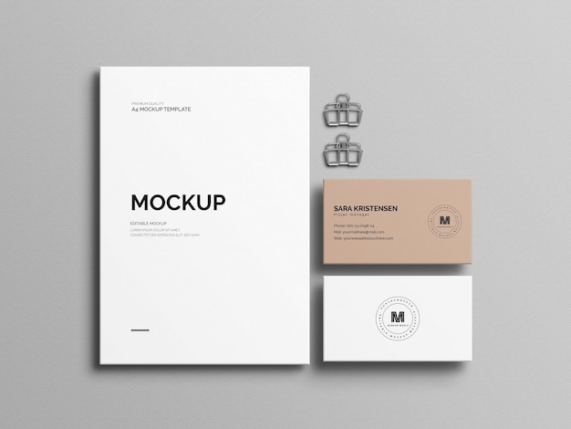 PSD minimal stationery mockup