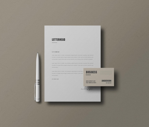 Mockup minimale di cancelleria