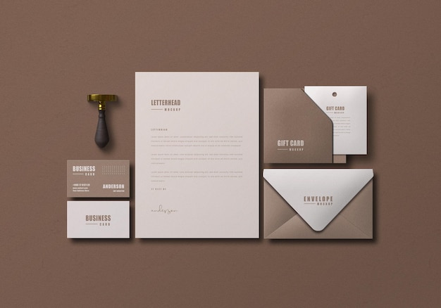 Mockup minimale di cancelleria