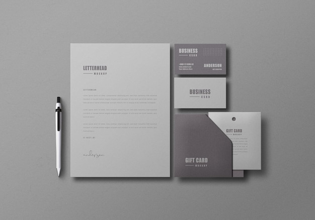 Mockup minimale di cancelleria