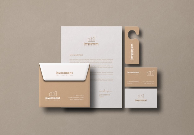 Mockup minimale di cancelleria