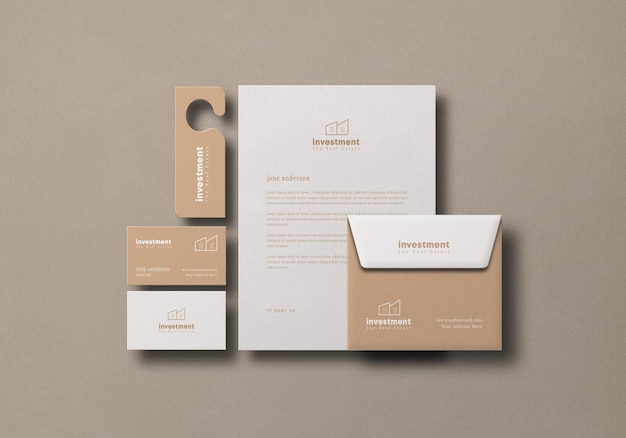 Mockup minimale di cancelleria