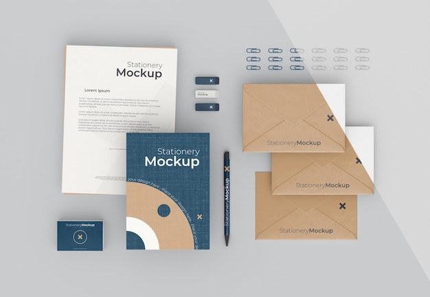 Minimal stationery objects assortment