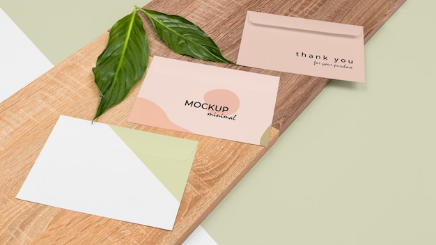 PSD minimal stationery and plant assortment