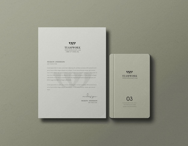 Minimal stationery set mockup