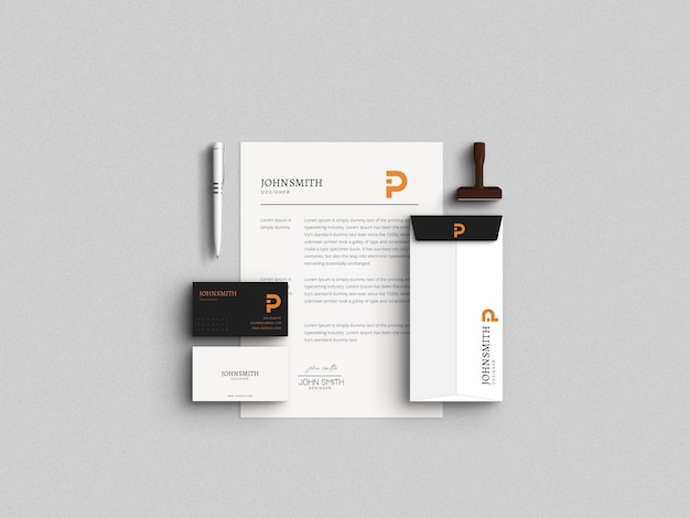 Minimal stationery set mockup