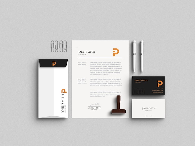 Minimal stationery set mockup