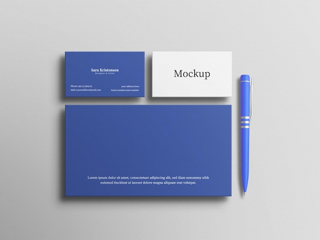 Mockup di set di cancelleria minimo