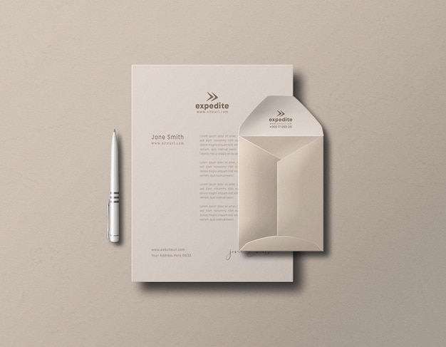 Mockup di set di cancelleria minimo