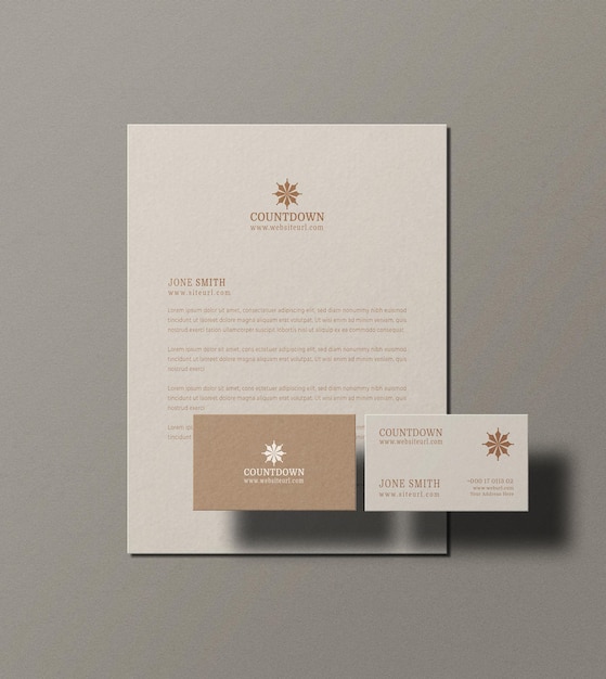 PSD minimal stationery set mockup