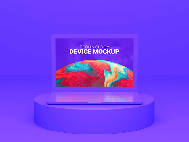 Design minimale del mockup tecnologico