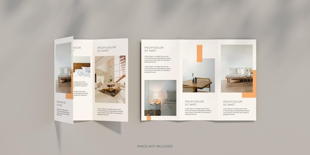 Minimal trifold brochure mockup