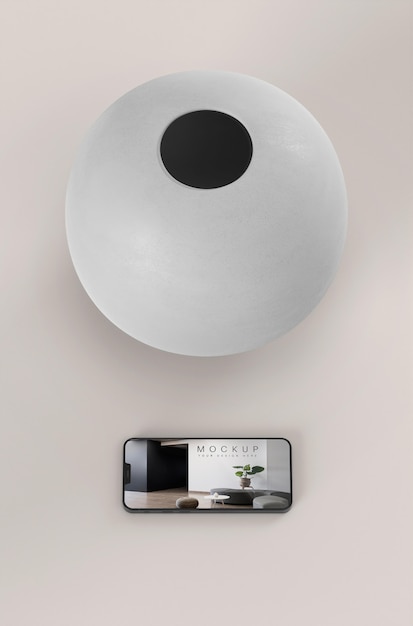 PSD minimal vase and phone mockup