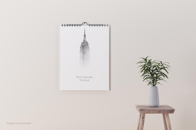 Minimal wall calendar mockup